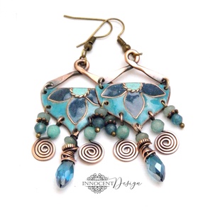 Büvellő - tűzzománc nyakék türkiz  - ékszer - nyaklánc - medálos nyaklánc - Meska.hu