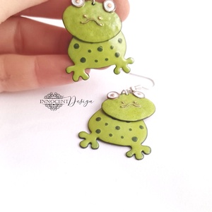 Breki - tűzzománc fülbevaló  - ékszer - fülbevaló - lógó fülbevaló - Meska.hu