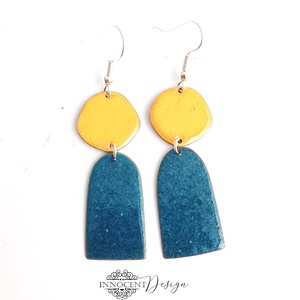 Petals - színes tűzzománc fülbevalóó - szirmok - colorblocking - Meska.hu