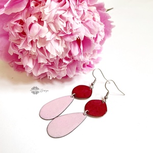 Petals - színes tűzzománc fülbevaló - szirmok - colorblocking - Meska.hu