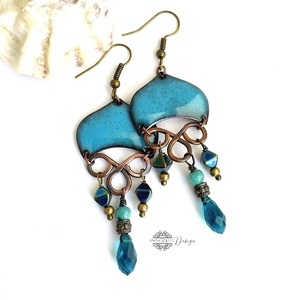 Medúza - tűzzománc fülbevaló (világos türkiz) - ékszer - fülbevaló - lógó fülbevaló - Meska.hu Medúza - tűzzománc fülbevaló (világos türkiz) - ékszer - fülbevaló - lógó fülbevaló - Meska.hu