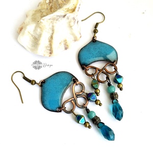 Medúza - tűzzománc fülbevaló (világos türkiz) - ékszer - fülbevaló - lógó fülbevaló - Meska.hu Medúza - tűzzománc fülbevaló (világos türkiz) - ékszer - fülbevaló - lógó fülbevaló - Meska.hu