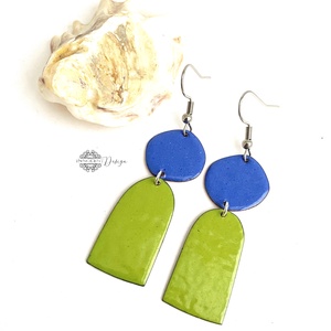 Petals - színes tűzzománc fülbevalóó - szirmok - colorblocking - ékszer - fülbevaló - lógó fülbevaló - Meska.hu