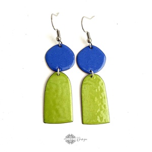 Petals - színes tűzzománc fülbevalóó - szirmok - colorblocking, Ékszer, Fülbevaló, Lógó fülbevaló, Ötvös, Tűzzománc, MESKA