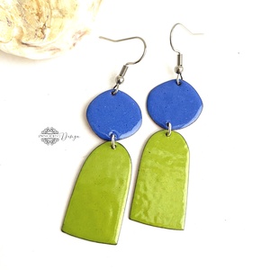 Petals - színes tűzzománc fülbevalóó - szirmok - colorblocking - ékszer - fülbevaló - lógó fülbevaló - Meska.hu