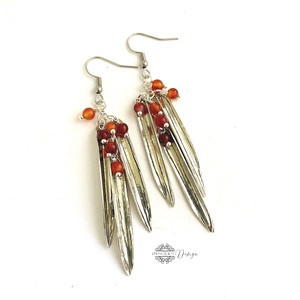 Fine nature - Fűzfalevél - alpakka fülbevaló  - Meska.hu