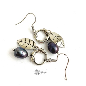 Fine nature - Kökény - alpakka fülbevaló , Ékszer, Fülbevaló, Lógó fülbevaló, Ötvös, MESKA