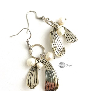 Fine nature - Fagyöngy - alpakka fülbevaló  - ékszer - fülbevaló - lógó fülbevaló - Meska.hu