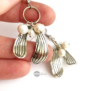 Fine nature - Fagyöngy - alpakka fülbevaló  - ékszer - fülbevaló - lógó fülbevaló - Meska.hu