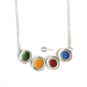 Gaudi - ezüst nyaklánc tűzzománccal - színes  - ékszer - fülbevaló - lógó fülbevaló - Meska.hu Gaudi - ezüst nyaklánc tűzzománccal - színes  - ékszer - fülbevaló - lógó fülbevaló - Meska.hu