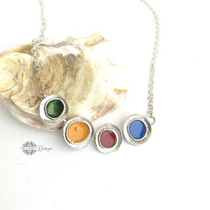 Gaudi - ezüst nyaklánc tűzzománccal - színes  - Meska.hu