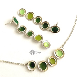 Gaudi - ezüst nyaklánc tűzzománccal - Zöld  - ékszer - nyaklánc - medálos nyaklánc - Meska.hu