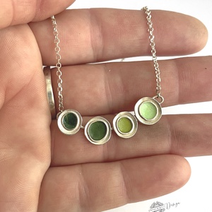 Gaudi - ezüst nyaklánc tűzzománccal - Zöld  - ékszer - nyaklánc - medálos nyaklánc - Meska.hu