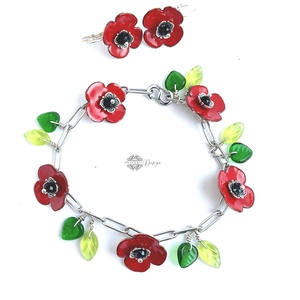 Poppy - tűzzománc ékszerszett Nikolett részére  - ékszer - ékszerszett - Meska.hu