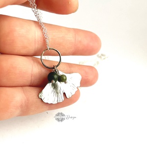 Fine nature - Gingko biloba - alpakka medál láncon - ékszer - nyaklánc - medálos nyaklánc - Meska.hu