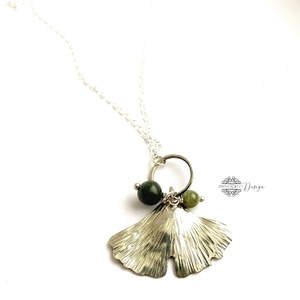 Fine nature - Gingko biloba - alpakka medál láncon - Meska.hu
