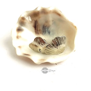 Fine nature - Gingko biloba - alpakka bedugós fülbevaló - ékszer - fülbevaló - pötty fülbevaló - Meska.hu