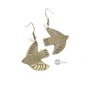 Repülj madár, repülj! - Alpakka fülbevaló - Meska.hu