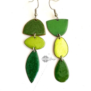 Rainbow - színes tűzzománc fülbevaló  Gabinak - ékszer - fülbevaló - lógó fülbevaló - Meska.hu