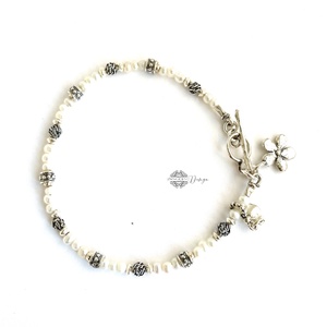 Ezüst karkötő tenyésztett gyönggyel  - ékszer - karkötő - gyöngyös karkötő - Meska.hu