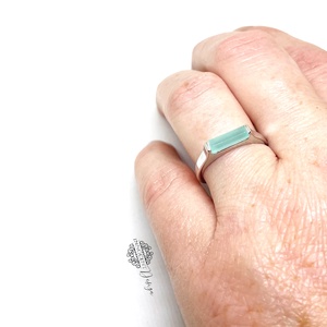 Ezüst gyűrű akvamarinnal � 57-es méret - ékszer - gyűrű - szoliter gyűrű - Meska.hu