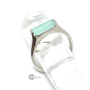 Ezüst gyűrű akvamarinnal � 57-es méret - ékszer - gyűrű - szoliter gyűrű - Meska.hu
