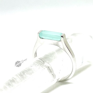 Ezüst gyűrű akvamarinnal � 57-es méret - ékszer - gyűrű - szoliter gyűrű - Meska.hu