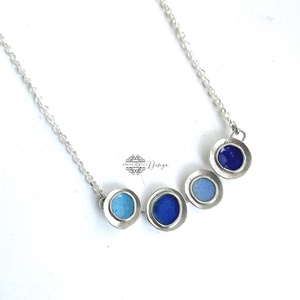 Gaudi - ezüst nyaklánc tűzzománccal - kék  - ékszer - nyaklánc - medálos nyaklánc - Meska.hu