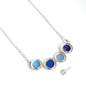 Gaudi - ezüst nyaklánc tűzzománccal - kék , Ékszer, Nyaklánc, Medálos nyaklánc, Ötvös, MESKA