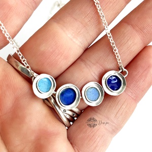Gaudi - ezüst nyaklánc tűzzománccal - kék  - ékszer - nyaklánc - medálos nyaklánc - Meska.hu