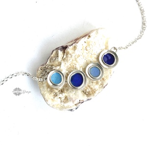 Gaudi - ezüst nyaklánc tűzzománccal - kék  - ékszer - nyaklánc - medálos nyaklánc - Meska.hu