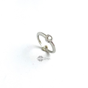 925 Ezüst gyűrű buton cirkóniával buton foglalatban 53-as, , Ötvös, MESKA