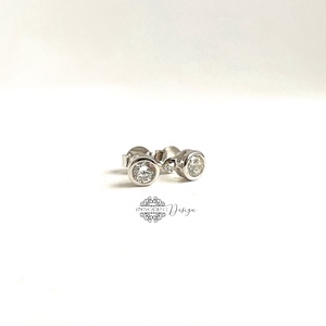 925 Ezüst bedugós fülbevaló cirkóniával - ékszer - fülbevaló - pötty fülbevaló - Meska.hu