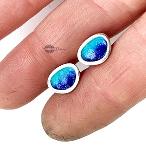 Grado - Bedugós ezüst fülbevaló tűzzománccal, Ékszer, Fülbevaló, Pötty fülbevaló, Ötvös, MESKA