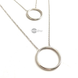 Dupla karikás minimalista ezüst nyaklánc  - Meska.hu