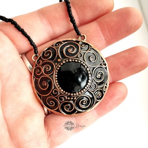 KLIMT csigái - tűzzománc nyaklánc  - ékszer - nyaklánc - medálos nyaklánc - Meska.hu