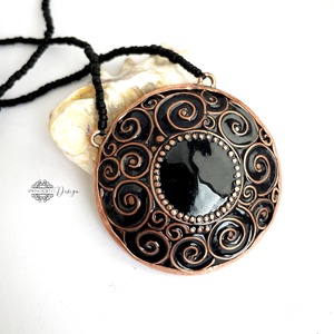 KLIMT csigái - tűzzománc nyaklánc  - ékszer - nyaklánc - medálos nyaklánc - Meska.hu