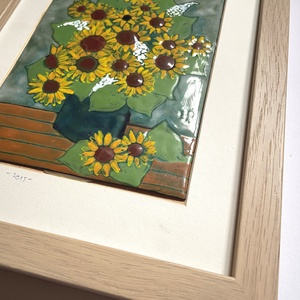 Napraforgók - tűzzománc kép  - művészet - festmény - tűzzománc - Meska.hu