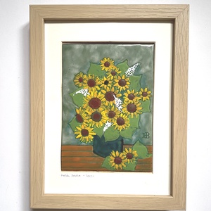 Napraforgók - tűzzománc kép  - művészet - festmény - tűzzománc - Meska.hu