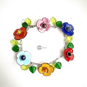 Nyár - tűzzománc karkötő , Ékszer, Karkötő, Bogyós karkötő, Ékszerkészítés, MESKA