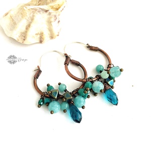 Kökény - réz fülbevaló ásványkövekkel - Meska.hu