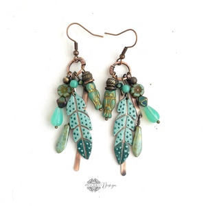 Tribal - Tollas tűzzománc fülbevaló, Ékszer, Fülbevaló, Csillár fülbevaló, Tűzzománc, Ötvös, MESKA