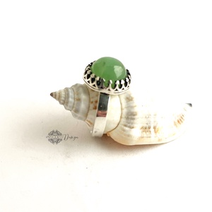 Ezüst gyűrű krizoprázzal 55-ös méret  , Ékszer, Gyűrű, Statement gyűrű, Ötvös, MESKA