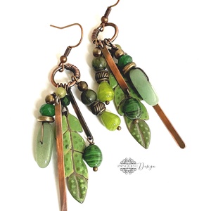 Tribal - Tollas tűzzománc fülbevaló - Meska.hu