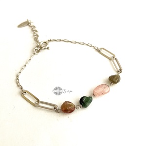 Ezüst karpkötő turmalinnal  - ékszer - karkötő - gyöngyös karkötő - Meska.hu