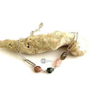 Ezüst karpkötő turmalinnal  - ékszer - karkötő - gyöngyös karkötő - Meska.hu