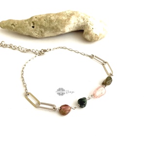 Ezüst karpkötő turmalinnal , Ékszer, Karkötő, Gyöngyös karkötő, Ötvös, MESKA