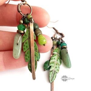 Tribal - Tollas tűzzománc fülbevaló - ékszer - fülbevaló - csillár fülbevaló - Meska.hu