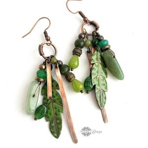 Tribal - Tollas tűzzománc fülbevaló - ékszer - fülbevaló - csillár fülbevaló - Meska.hu