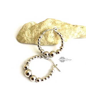  Bogyós ezüst fülbevaló - minimalista - természetes  - ékszer - fülbevaló - karika fülbevaló - Meska.hu